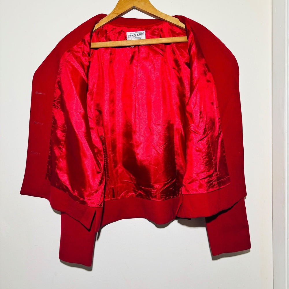 🚨 Final Sale 🚨 Pendleton Red Wool 3 Button Down Workwear Blazer | Size 16 - Picture 5 of 8
